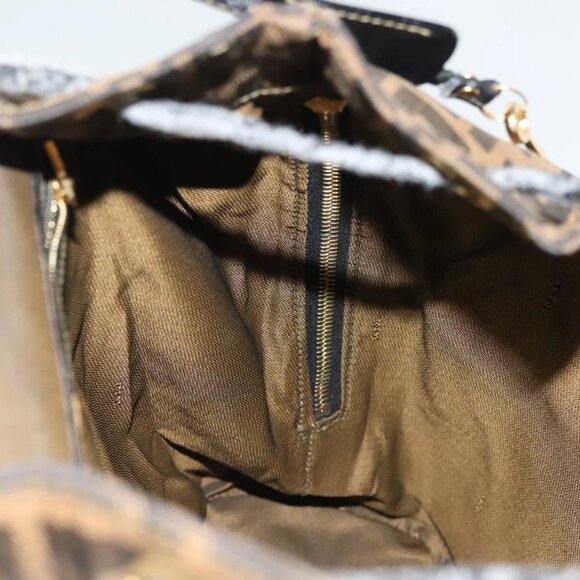 FENDI Zucca Canvas Backpack Black Brown Auth 134435 - Picture 13 of 16